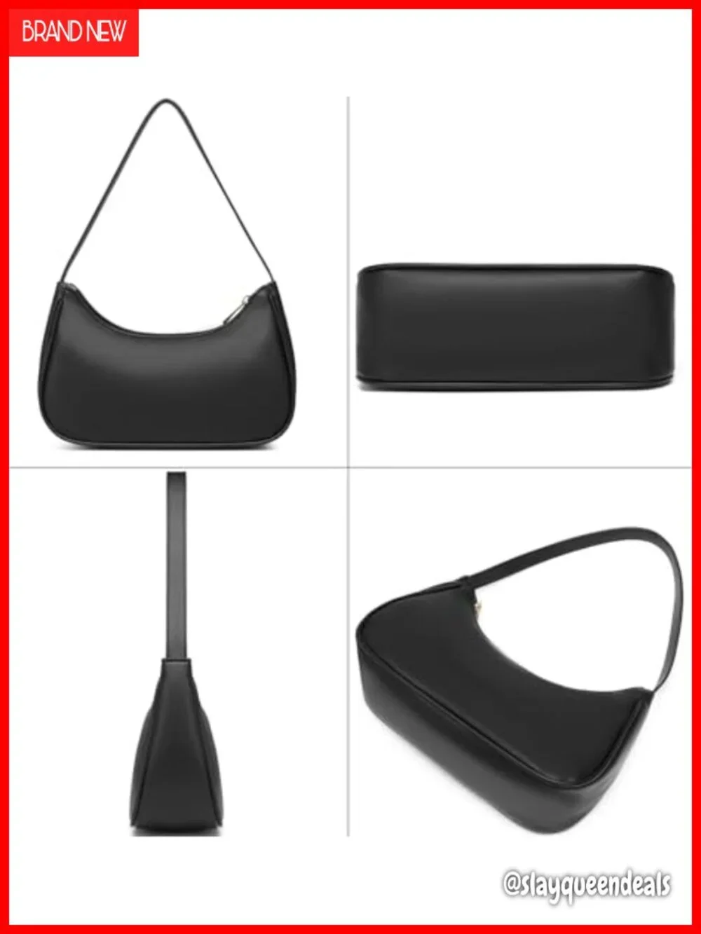 Vegan Leather Hobo Sling Tote Handbag with Zipper Closure Retro
